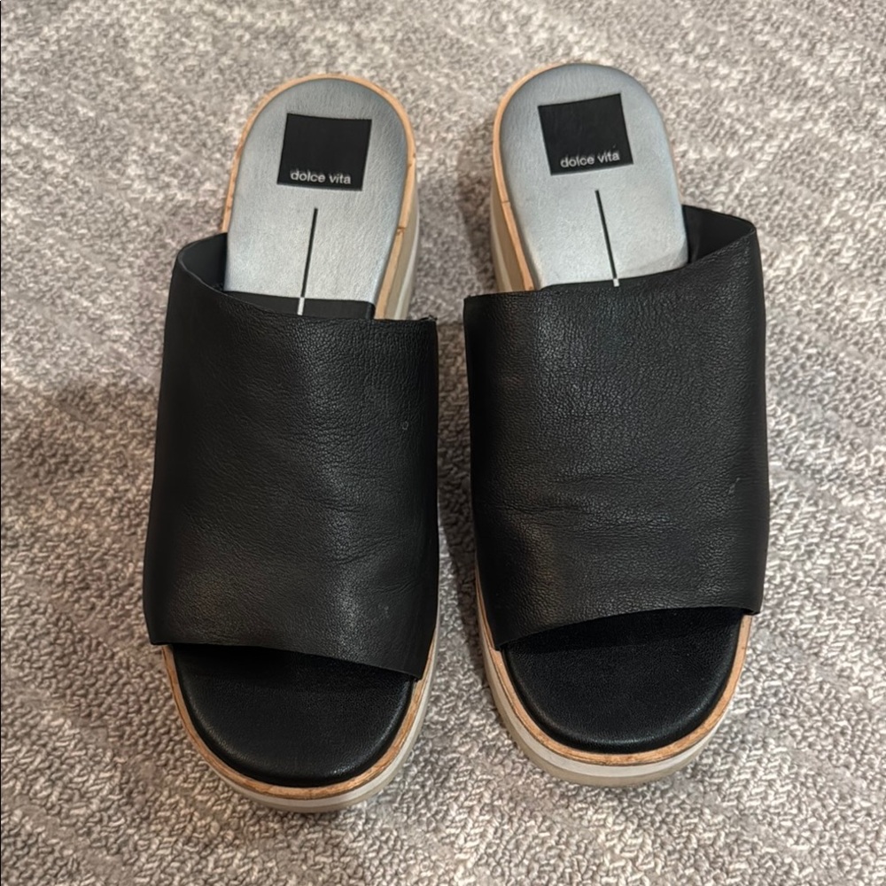 Dolce Vita Black FRETA Slide Sandals